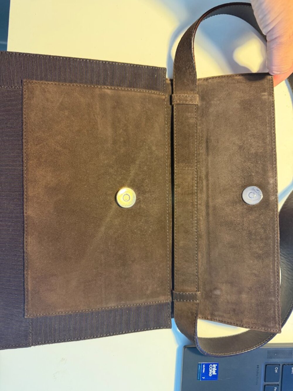 Salvatore Ferragamo Brown Suede Shoulder Bag - Picture 3 of 8